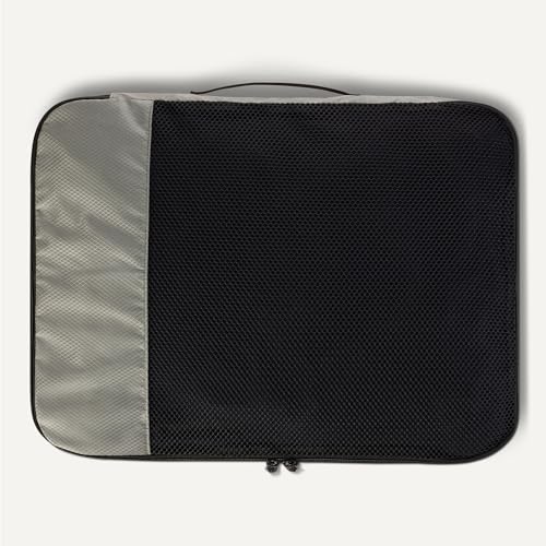 Amazon Essentials 여행용 액세서리 세트 4피스 패킹 큐브, 더블 지퍼가 있는 수하물 정리함, 100% 폴리에스터, 메시 탑, 회색., 4피스 패킹 큐브 세트 - 라지 - color: 회색., size: 라지