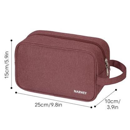 Narwey Travel Toiletry Bag for Women, Dopp Kit Men, Bathroom, Medicine Bag - color: A-Jujube Red