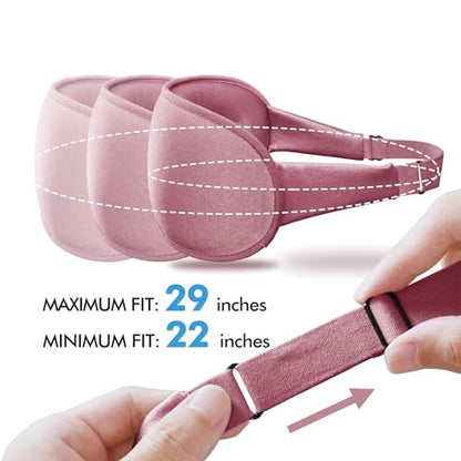 Sleep Mask for Men and Women, 3D Blackout Eye Mask for Side Sleepers, Rose - color: Rose