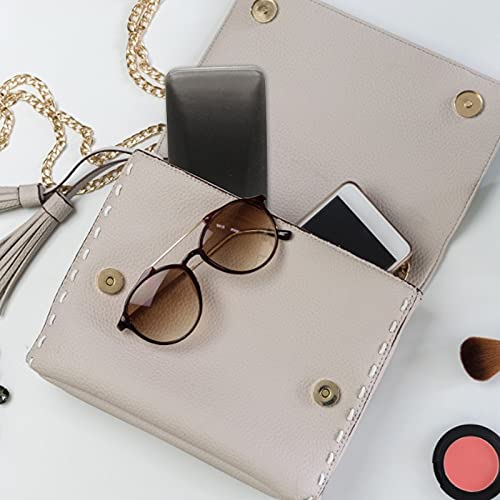 SMARTTOP Hard Shell Eyeglass Case- Glass Case With Cleaning Cloth, Glasses Case hard shell for men women - color: Black