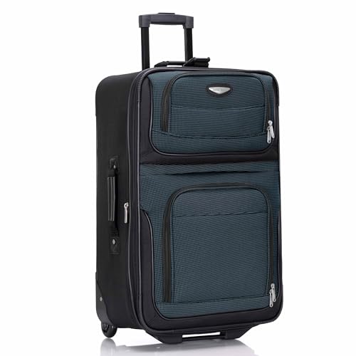 Travel Select Amsterdam Softside Expandable Luggage with Rolling Wheels, Navy, 25-Inch Medium - color: Navy, size: 25-Inch Medium