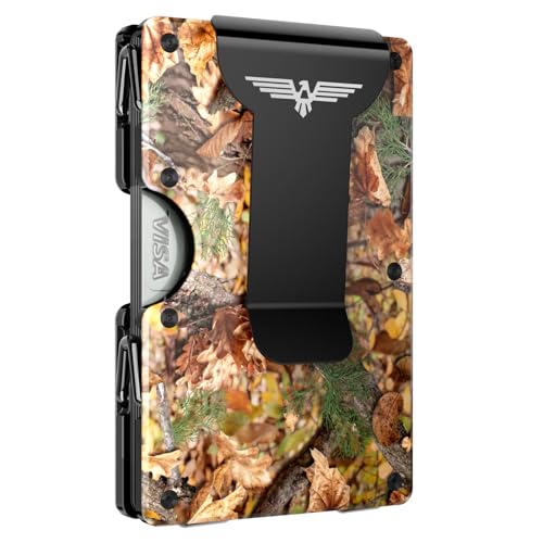 Lenvoten Upgraded Hinged Minimalist Wallet for Men, RFID Blocking Wallet - color: T5-Jungle Camo