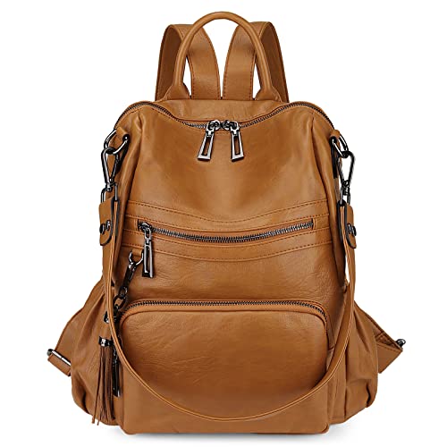 Uromee Travel Backpack Purse Women Vegan Leather Tassel Shoulder Bag - color: 0243 Yellow