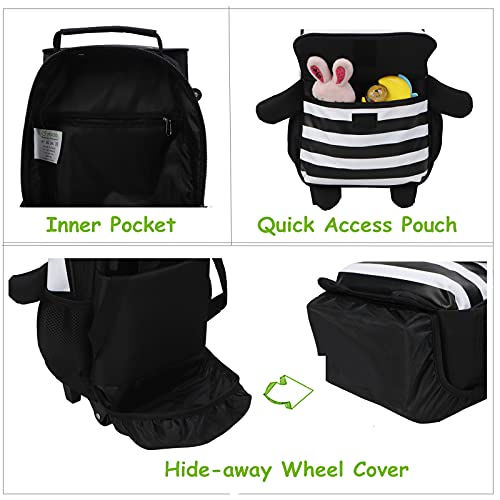 Yodo 3-Way Kids Suitcase Luggage or Toddler Rolling Backpack with wheels - color: Panda-Medium, style: Panda