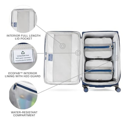 Travelpro VersaPack+ Softside Checked Luggage Suitcase, Navy Blue, 29-Inch - color: Estate Blue, size: Checked Large