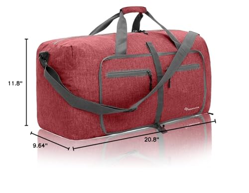 Dimayar 40L Foldable Duffle Bag, Travel & Weekender, Overnight, Gym - color: Red, size: 40L