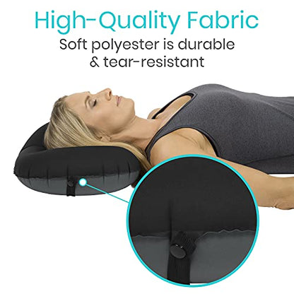 Vive Inflatable Lumbar Pillow - Cushion for Airplane Seat Travel Support