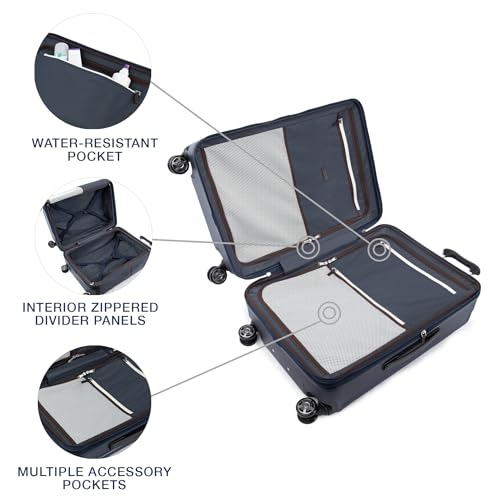 Travelpro Platinum Elite Hardside Checked Luggage, True Navy, 25-Inch - color: True Navy Blue, size: Checked- Medium 25-Inch