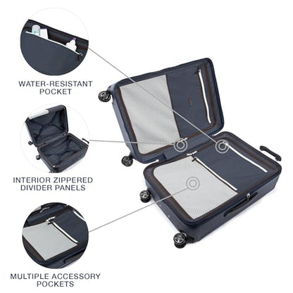 Travelpro Platinum Elite Hardside Checked Luggage, True Navy, 25-Inch - color: True Navy Blue, size: Checked- Medium 25-Inch