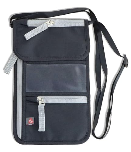 Neck Wallet Pouch Passport Holder RFID Blocking for TravelPassport Holder Neck Pouch