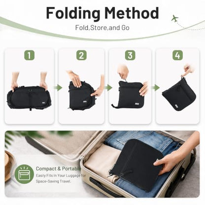 MIER Packable Travel Duffle Bag with Shoe Compartment, 50L, Black - color: Black, size: 50L