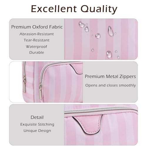 RSRSLEII Waterproof Striped Travel Makeup Bag(02 Compartments) - color: 02 Compartments