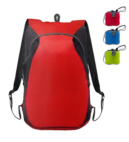 Lewis N. Clark Women's Packable Daypack, Hiking Camping Backpack, Ditty Bag, Red/Charcoal, One Size - color: Red/Charcoal