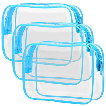 PACKISM Clear Makeup Bag for Travel - TSA Approved Toiletry Bag, Blue - color: New Blue, size: Medium Set (Standard)