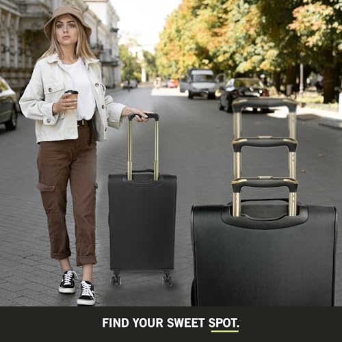 Kenneth Cole REACTION Chelsea Chevron Quilted Luggage, Black, 24-Inch Checked - color: Black, size: 24-Inch Checked