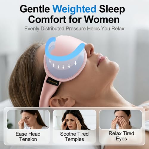 Facemoon Blackout Weighted Eye Masks for Sleep, Airplane Travel Essentials - color: Pink