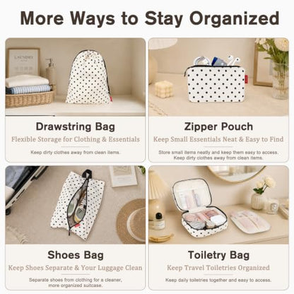 U+U 10 Set Compression Packing Cubes, Travel Organizers (Polka Dot) - color: Polka Dot-02, size: 10 Set