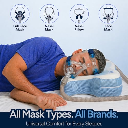 Contour CPAPMax Cooling Gel Pillow - Adjustable Memory Foam Support Pillow for Side, Back & Stomach Sleepers - for CPAP Users - Helps Reduce Air Leaks, Dryness & Mask Discomfort - Ergonomic Design - size: Cool Gel