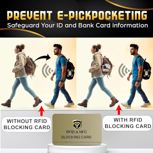 SaiTech IT 5 Pack RFID Blocking Card for Credit Debit ID Card, Golden - color: Golden