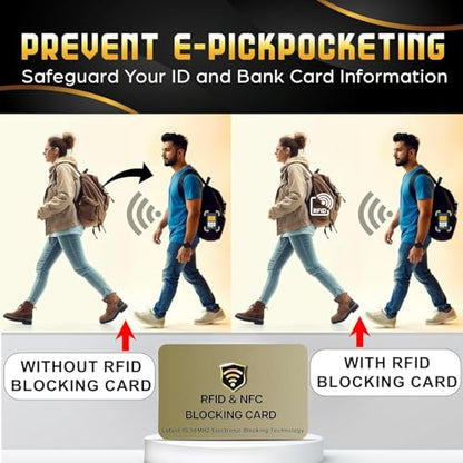 SaiTech IT 5 Pack RFID Blocking Card for Credit Debit ID Card, Golden - color: Golden
