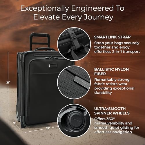 Briggs & Riley Baseline Global 2-Wheel Softside Carry-On, Black - color: Black, size: 21" Carry-On