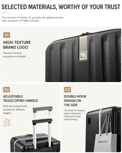 Hanke 28 Inch luggage, Top Opening Aluminum Frame Large Suitcases with Wheels, TSA Lock, Checked Suitcase with Removable Divider (Jet Black) - color: Jet Black, size: 28 Inch