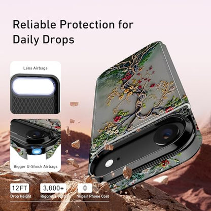 FUNMIKO for iPhone Air Wallet Case, Card Holder, RFID-Blocking - color: Blooming Tree of Life, size: iPhone 17 Air