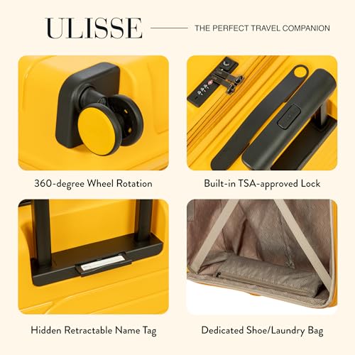 Bric's B|Y Ulisse Checked Luggage with Spinner Wheels – Expandable Lightweighted Hard Shell Suitcase, TSA Combination Lock - Removeable Wash Bag Included - 30 Inch, Mango - color: Mango, size: Checked-large