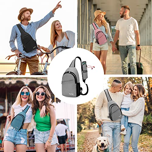 Crossbody Sling Bag for Women Men Multipurpose Sling Backpack Travel Essentials Hiking Shoulder Bag Daypack - color: A1-grey