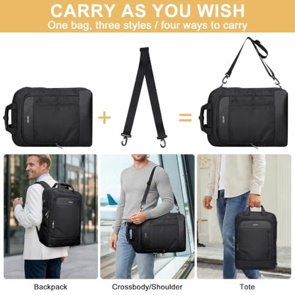 PIJUSHI Travel Backpack Carry On Slim Laptop Daypack 25L Fits 16" Laptop - color: Black