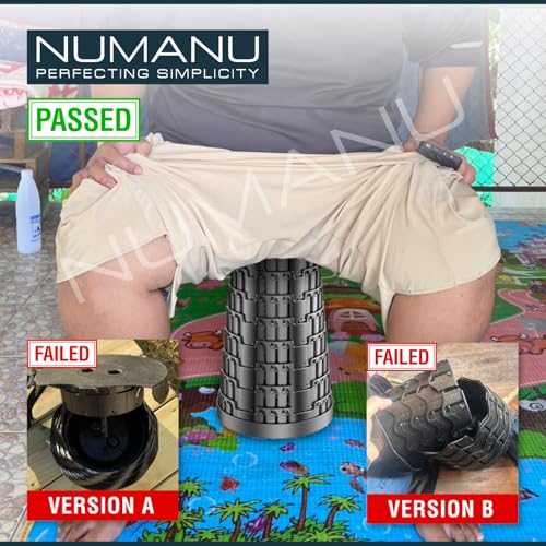 NUMANU Collapsible Stool for Adults 2-Pack, Folding Seat, 620 lbs, 18in - size: 2x Hard Seats + Accessories