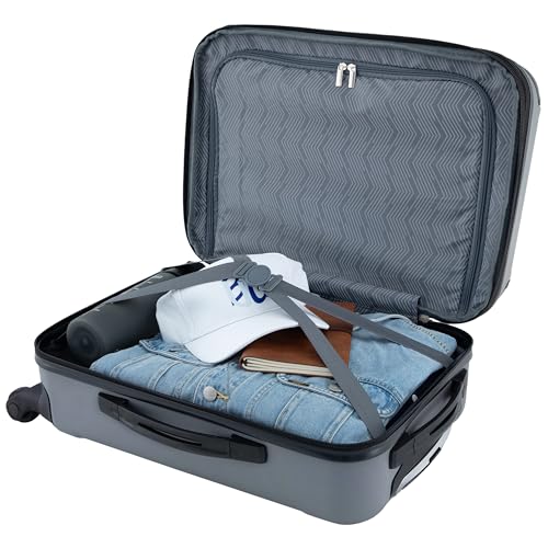 Travelers Club Chicago Hardside Expandable Spinner Luggage, Charcoal, 20"(22in with wheels) Carry-On - color: Charcoal, size: 1-Piece (22" Carry-On)