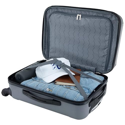 Travelers Club Chicago Hardside Expandable Spinner Luggage, Charcoal, 20"(22in with wheels) Carry-On - color: Charcoal, size: 1-Piece (22" Carry-On)