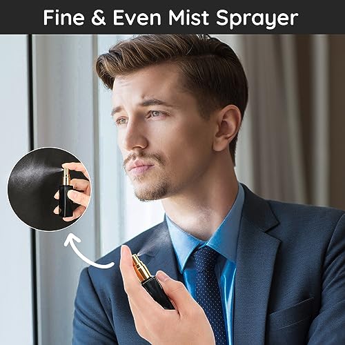 Segbeauty 0.34oz Atomizer Sprayer for Perfume, 10pcs Glass Perfume Bottles Empty, 10ml Travel Refillable Cologne Bottle Portable Sprayer Atomizer Travel Accessory Toiletries Cosmetic Dispenser Bottle - color: Dark Blue-gold, style: Mini Bottle Set