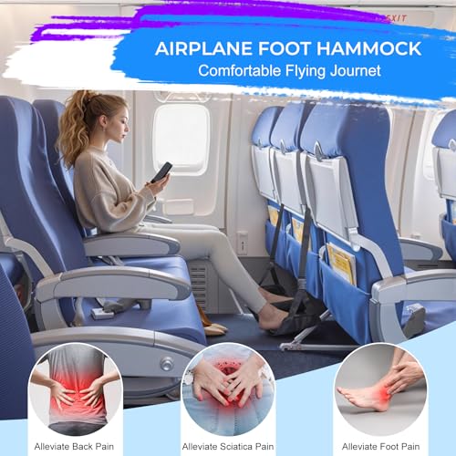 No Collapse Airplane Foot Hammock with Cylindrical Partition, 2 PCS - color: 2pcs-black