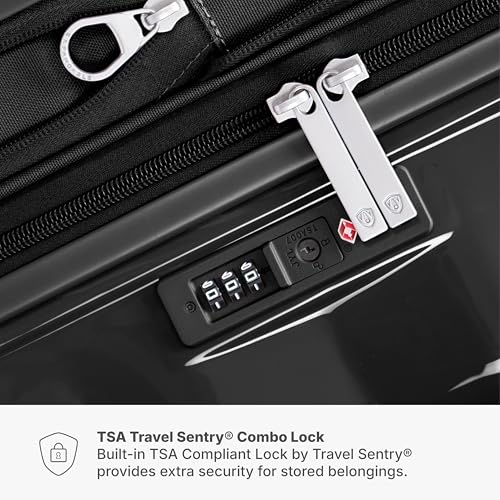 Traveler's Choice Edinburgh II Hardside Spinner Luggage, TSA Lock, Black, 25" Medium - color: Black, size: 25" Medium
