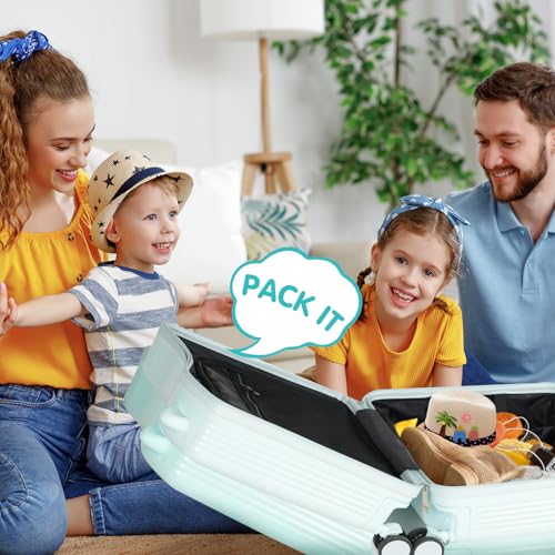 20" Kids Ride-On Suitcase with Rope, Carry-On Luggage with TSA Lock - color: Green