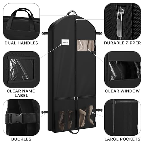 Simple Houseware 60" Travel Garment Bag with Pockets, Heavy Duty Suit Bag - size: 60-Inch Long w/ Pocket, Single