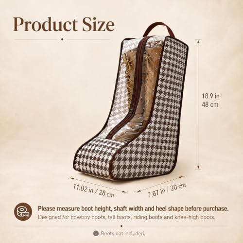 TUYUU Boot Storage Bags for Women Cowboy Clear Window Organizer - 4 Pack