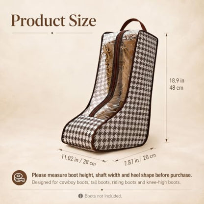TUYUU Boot Storage Bags for Women Cowboy Clear Window Organizer - 4 Pack