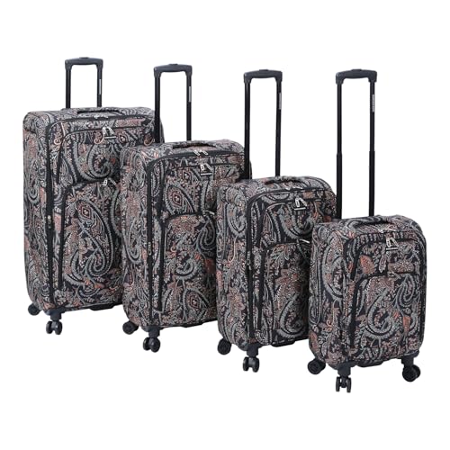 Karriage-Mate 4-Piece Expandable Softside Luggage Set with Spinner Wheels, Lightweight Suitcases for Travel, Durable Luggage Sets for Women Men Business Trip (PSL1) - color: PSL1
