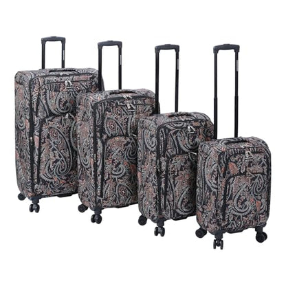 Karriage-Mate 4-Piece Expandable Softside Luggage Set with Spinner Wheels, Lightweight Suitcases for Travel, Durable Luggage Sets for Women Men Business Trip (PSL1) - color: PSL1
