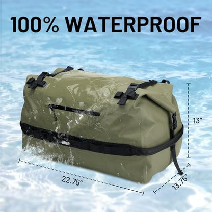 MIER Large Waterproof Duffel Bag - 60L/80L Dry Bag Backpack - color: Army Green, size: 60L