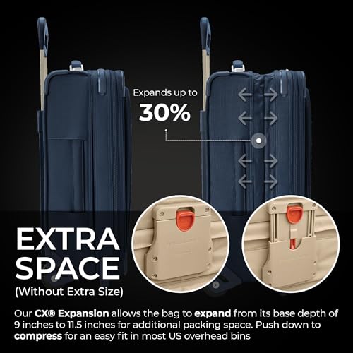 Briggs & Riley Baseline Essential 2-Wheel Softside Carry-On, Navy - color: Navy, size: 22" Carry-On