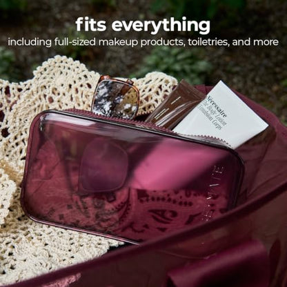 Case-Mate Jelly Makeup Bag - Waterproof Zipper Pouch - Mulberry - color: Mulberry