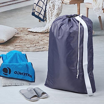 HOMEST XL Laundry Bag with Strap, Clothes Organizer for Dorm & Travel - color: (1 pack) Grey