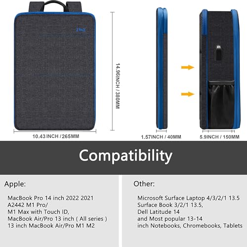 ZINZ Slim & Expandable Laptop Backpack 13-14 inch,B01BL01 - color: B01bl01, size: 13"-14"