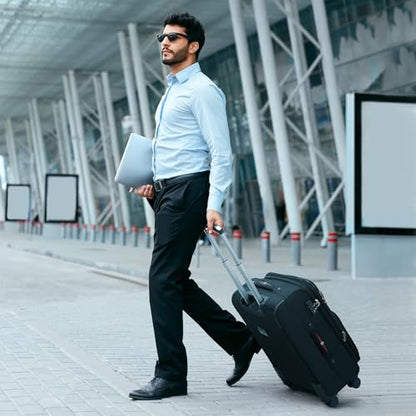 ROPLUS Softside Expandable Luggage with 4 Spinner Wheels, Durable Checked-Luggage Suitcase (Blue, 25-Inch) - color: Blue, size: 25-Inch
