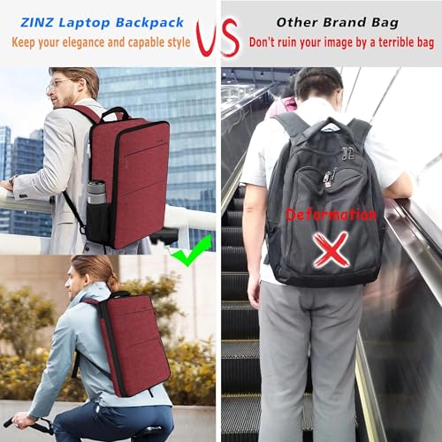 ZINZ Slim & Expandable Laptop Backpack 15 15.6 16 Inch,RD01BK01 - color: Rd01bk01, size: 15"-16"