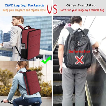 ZINZ Slim & Expandable Laptop Backpack 15 15.6 16 Inch,RD01BK01 - color: Rd01bk01, size: 15"-16"